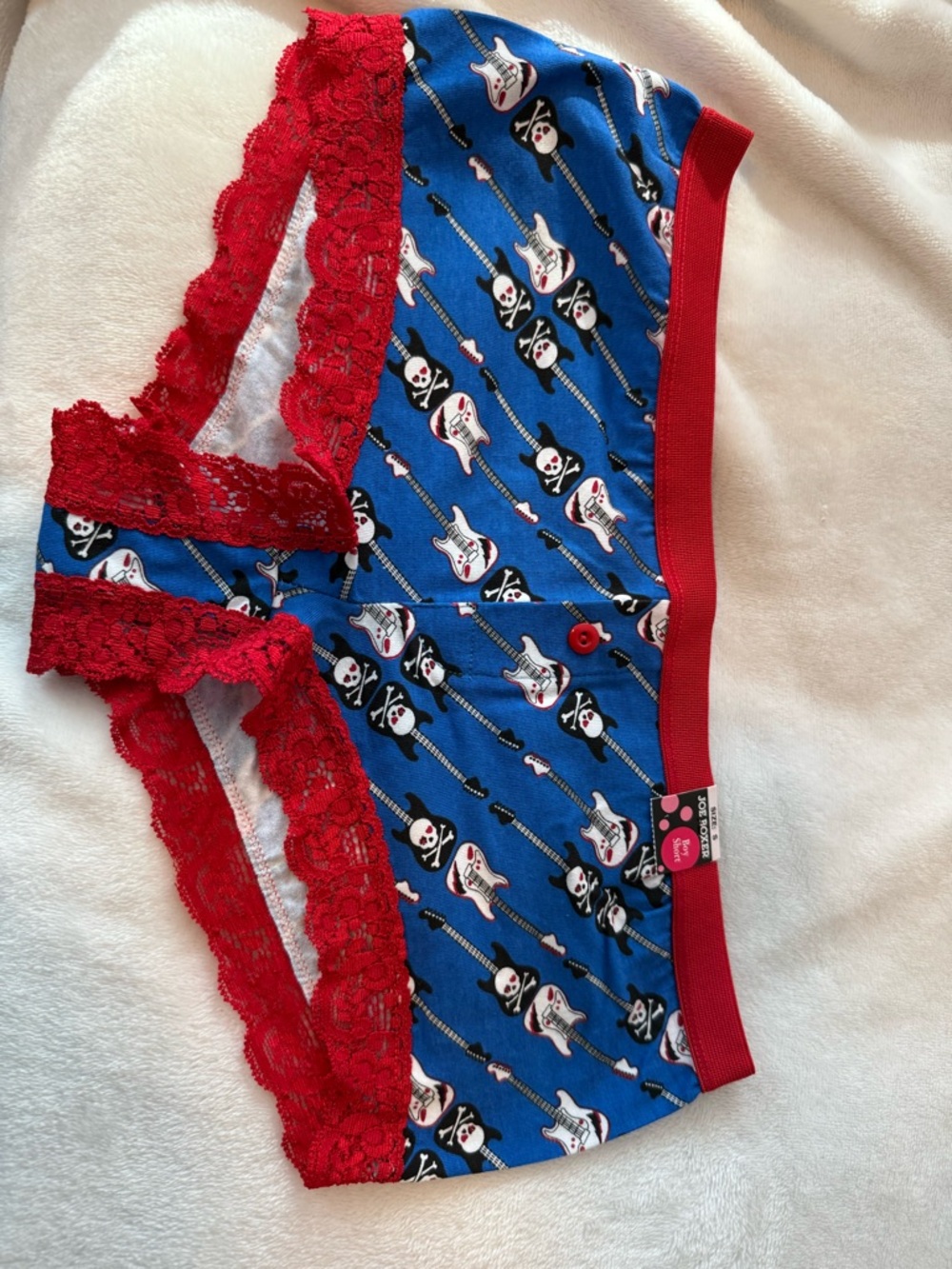 Joe Boxer Light Blue Printed Boyshorts with Red Waistband